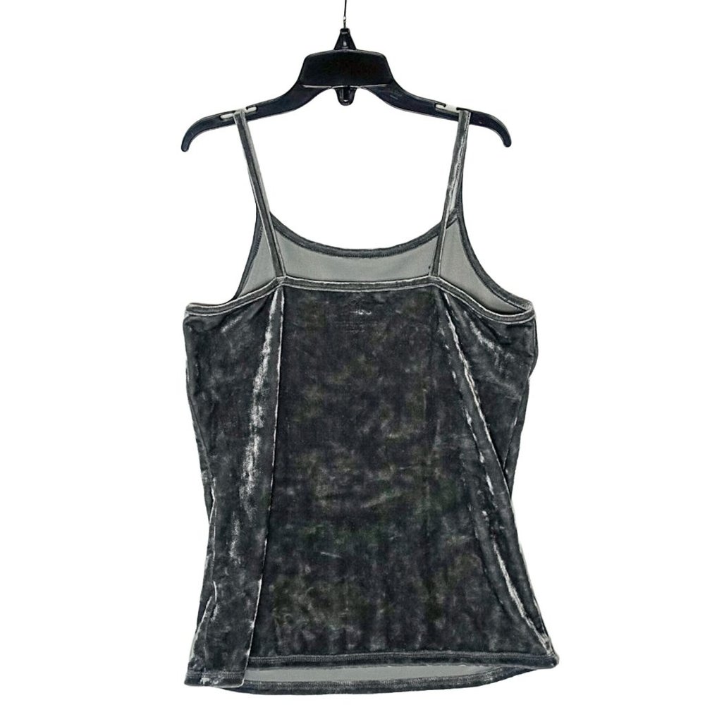 Justice Girls Size 12 Gray Scoop Neck Velvet Cami Tank Top - Picture 2 of 4